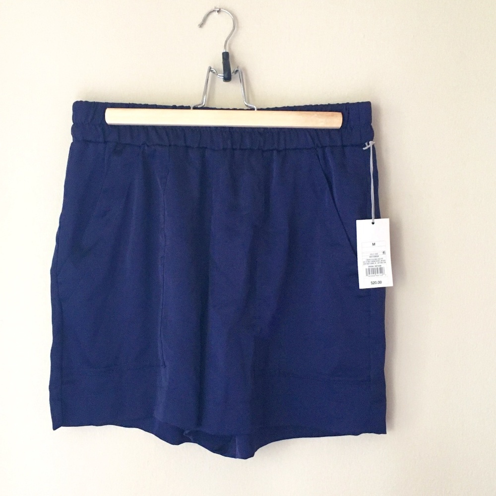 A New Day Satin High-Waist Shorts - Royal Blue - Size Medium